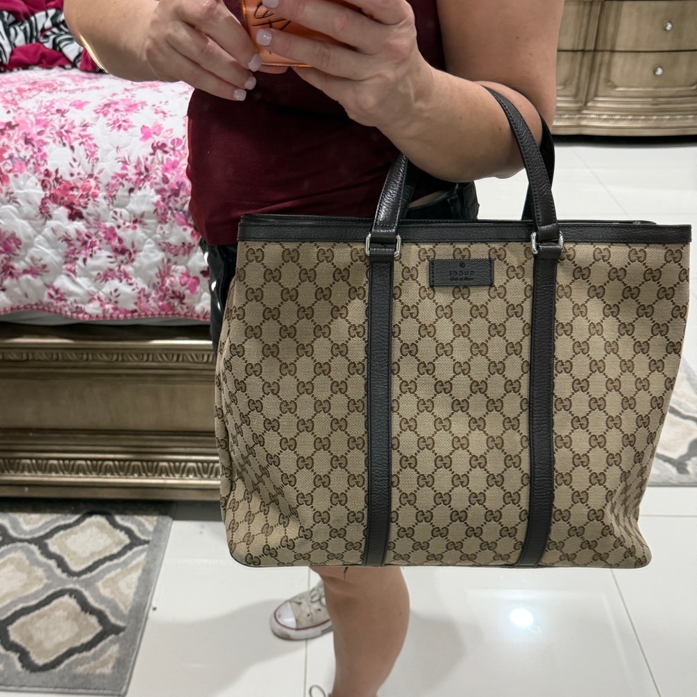 Gucci Beige and Dark Brown Men's Tote - Picture 12 of 15